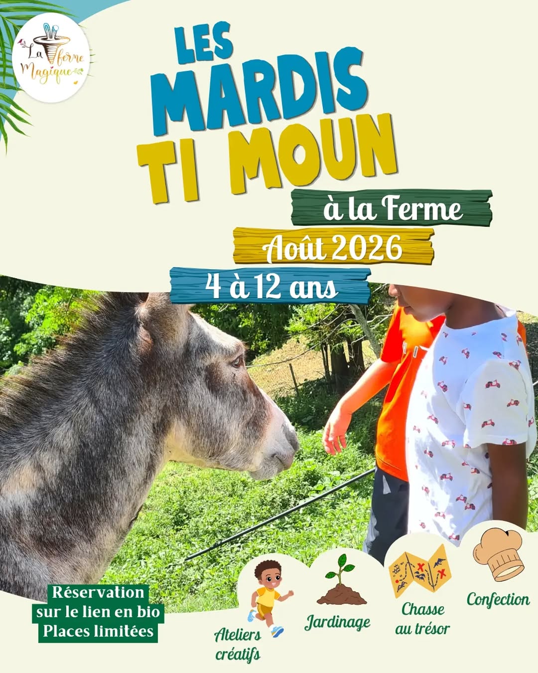 Les Mardi Ti Moun à la Ferme Magique (4–12 ans) à Anses-d'Arlet – Le Guide Timoun