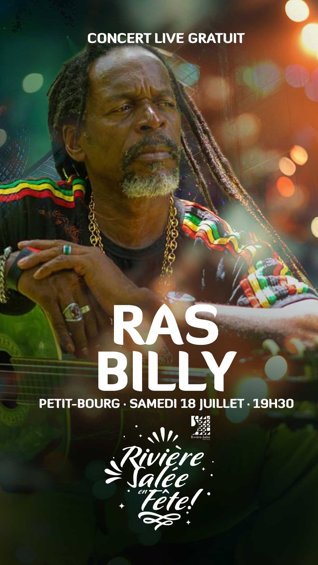 Concert live gratuit de Ras Billy à Petit-Bourg à Petit-Bourg – Le Guide Timoun