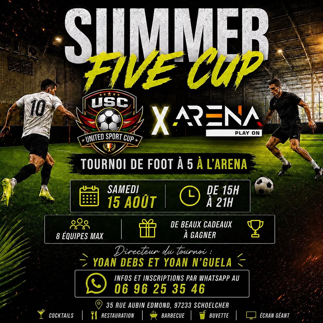 Summer Five Cup : tournoi de foot à 5 à l’Arena à Schoelcher – Le Guide Timoun
