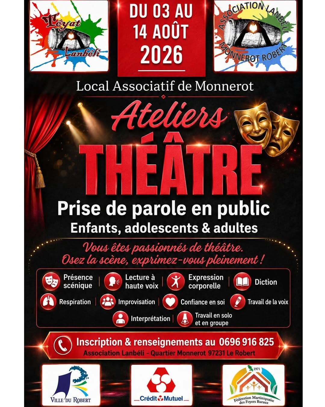 Ateliers Théâtre pour enfants, adolescents et adultes à Le Robert – Le Guide Timoun