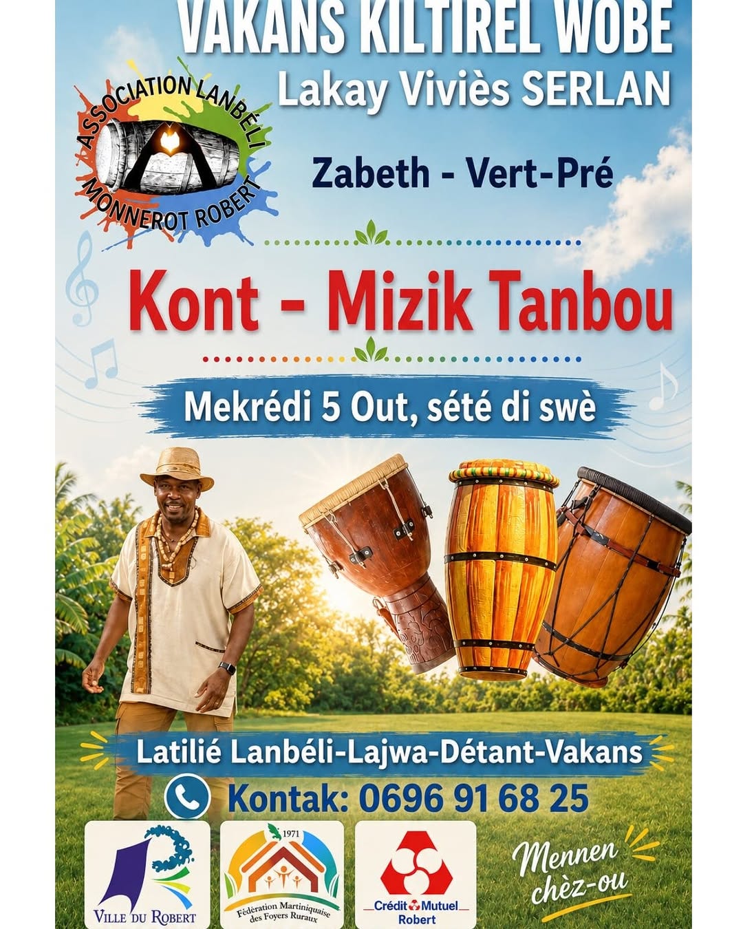 Vakans Kiltirel Wobè : Contes et musique Tanbou à Le Robert – Le Guide Timoun
