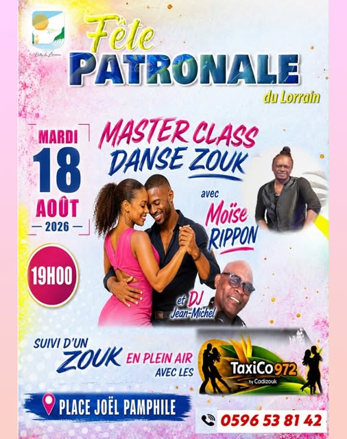Fête patronale du Lorrain : master class de danse zouk à Le Lorrain – Le Guide Timoun