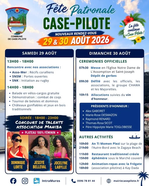 Fête patronale de Case-Pilote 2026 à Case-Pilote – Le Guide Timoun